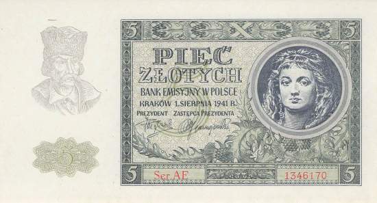 5 Zloty Polen p101 1941